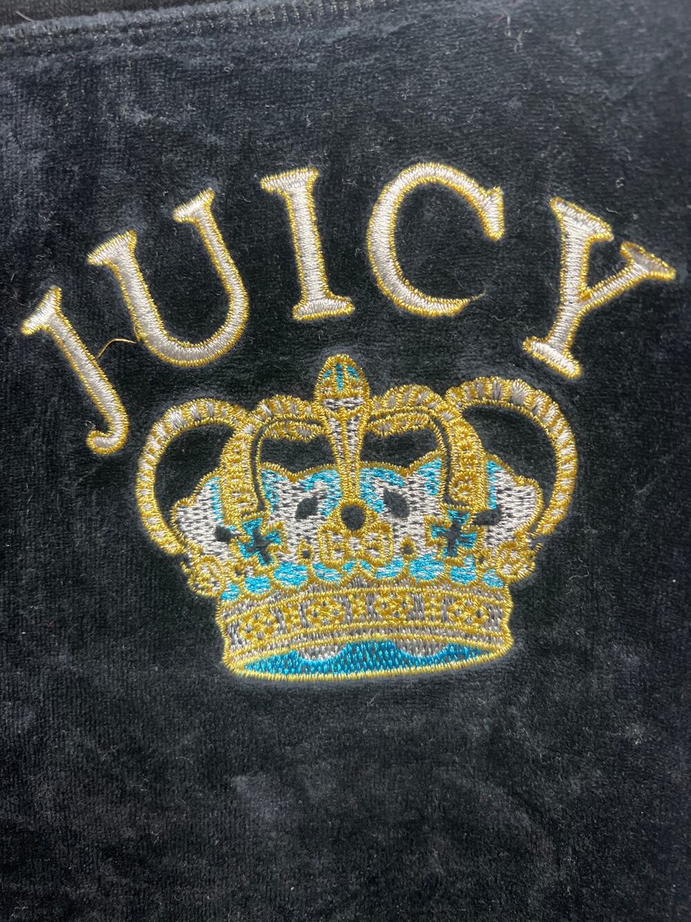 Vintage Juicy Couture Velour Joggers Black Womens Size XL Fits Smaller - Picture 2 of 9